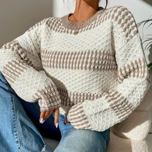 Boho striped knit sweater